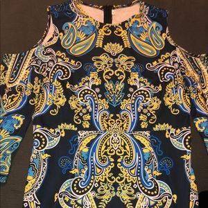 Print Shoulder Cut-Out Dress